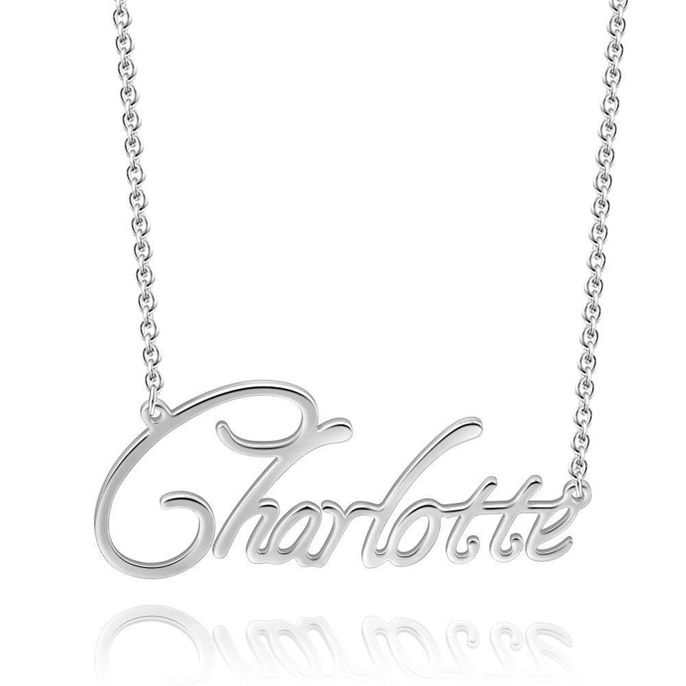 Personalized Name Necklace Silver - soufeelus