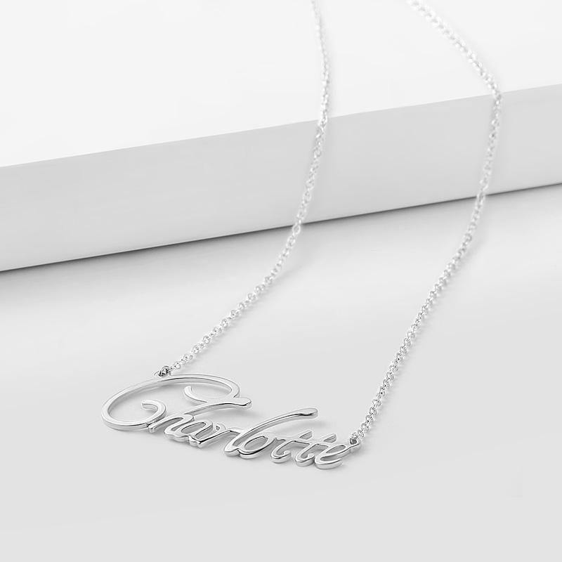 Personalized Name Necklace Silver - soufeelus
