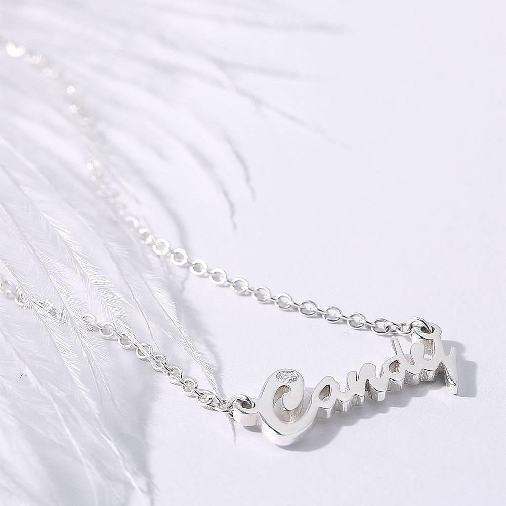 Personalized CZ Name Necklace Silver - soufeelus