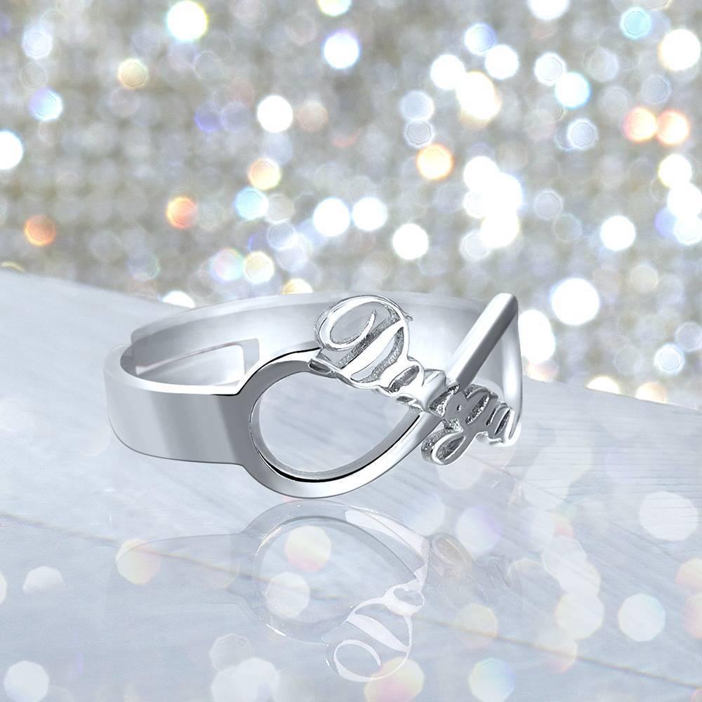 Infinity Name Ring Platinum Plated Silver - soufeelus