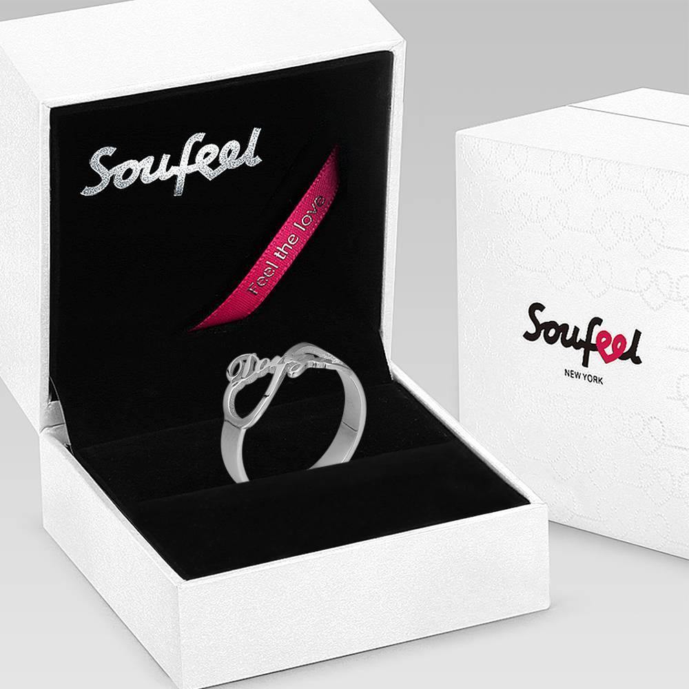 Infinity Name Ring Platinum Plated Silver - soufeelus