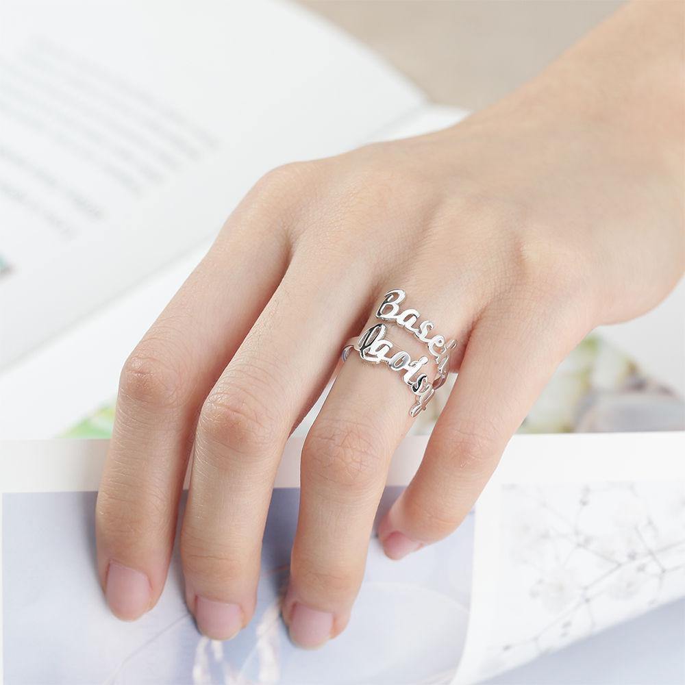 Personalised Two Name Ring Silver - soufeelus