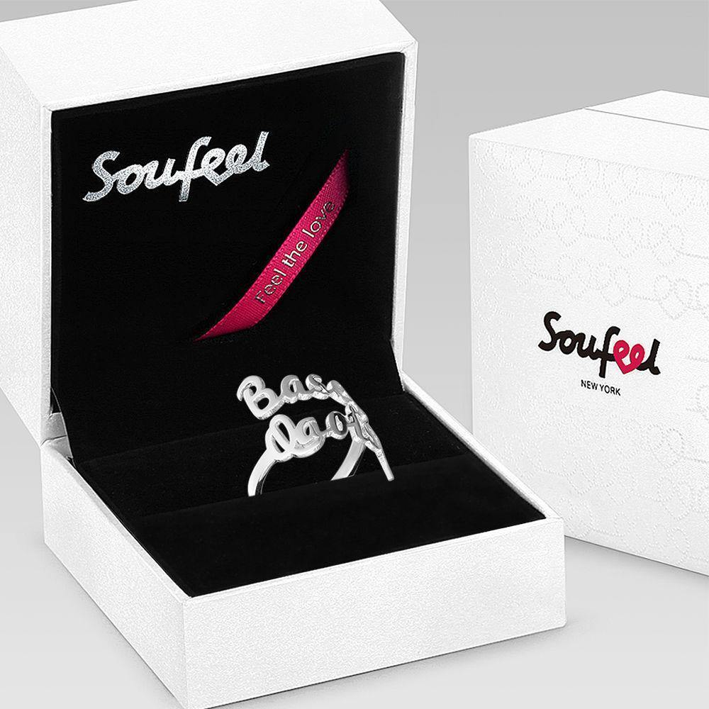 Personalised Two Name Ring Silver - soufeelus