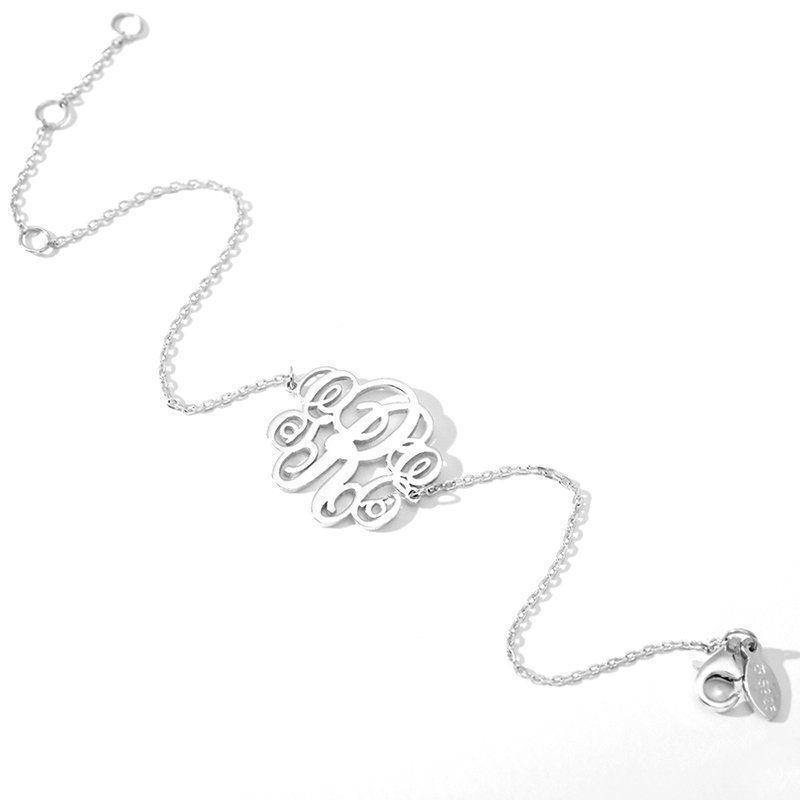 Monogram Bracelet Silver - Length Adjustable - soufeelus