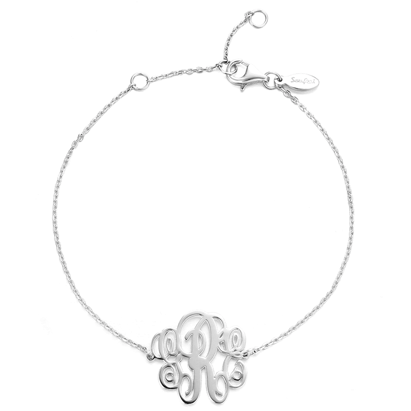 Monogram Bracelet Silver - Length Adjustable - soufeelus