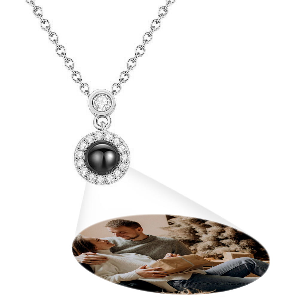 Custom Projection Photo Necklace Personalized Pet Photo Pendant Projection Chain Women Memorial Jewelry Gifts