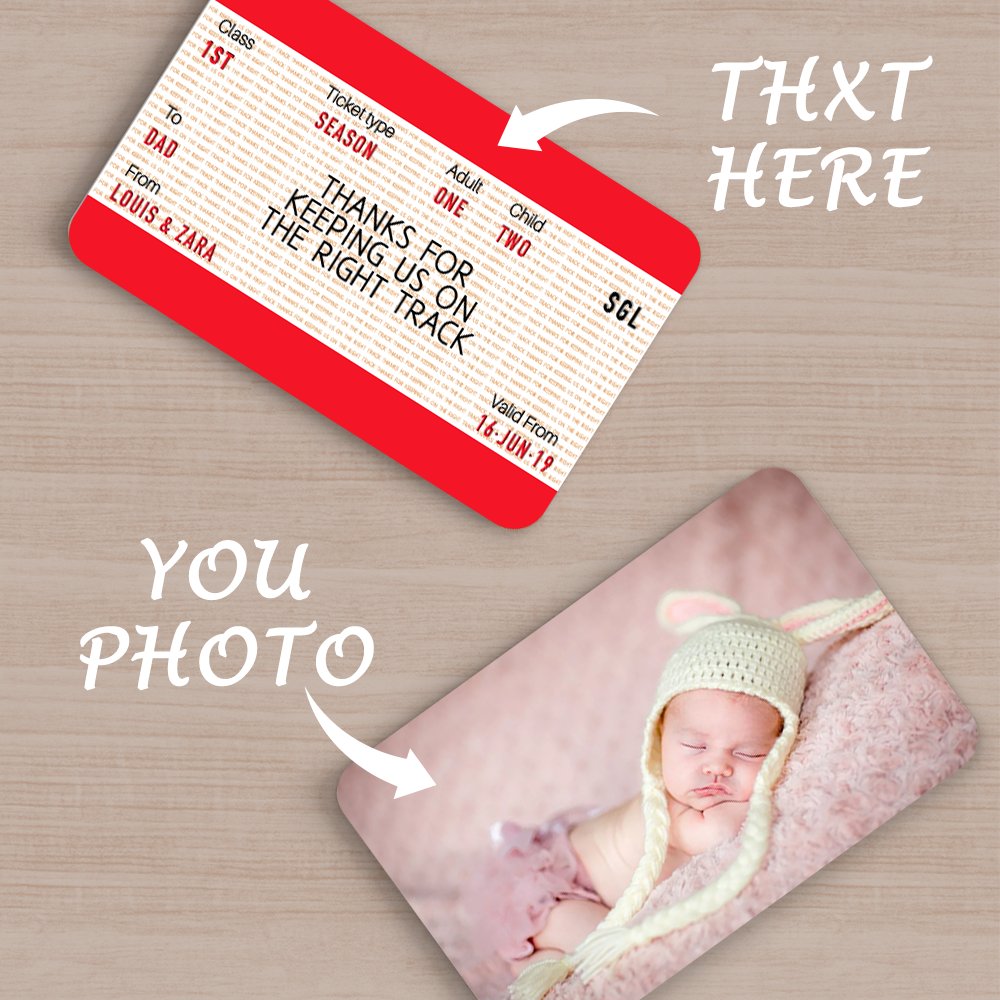Custom Engraved Photo Wallet Card Ticket Unique Design Gifts for Baby - soufeelus