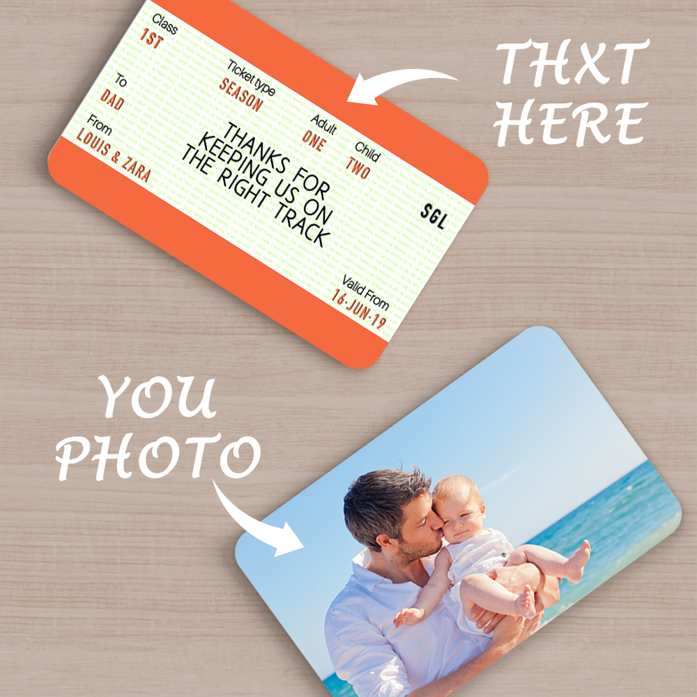 Custom Engraved Photo Wallet Card Ticket Design Gifts for Dad - soufeelus