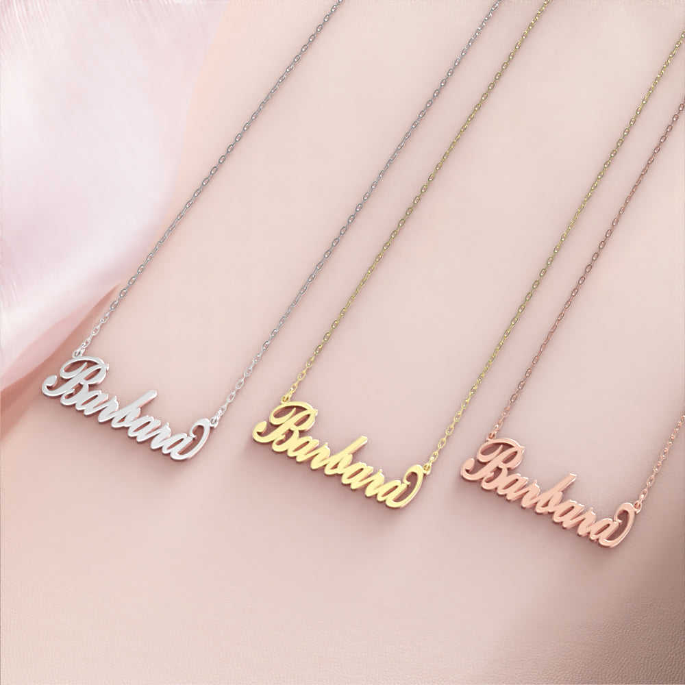 Barbara Name Necklace Anti-oxidation Silver Custom Necklace, Personalized Gifts For Her