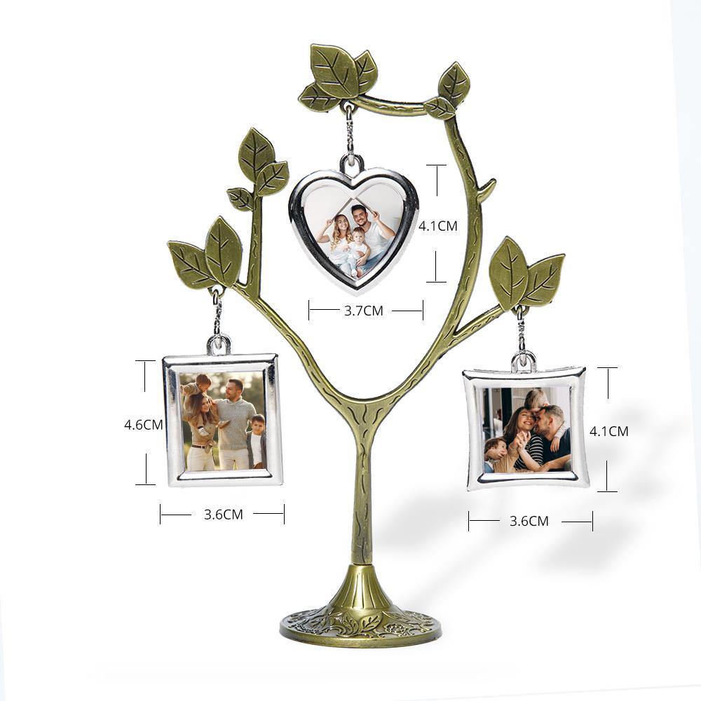 Custom Photo Frame Tree Shape Bronze Metal Creative Home Gifts for Family - soufeelus