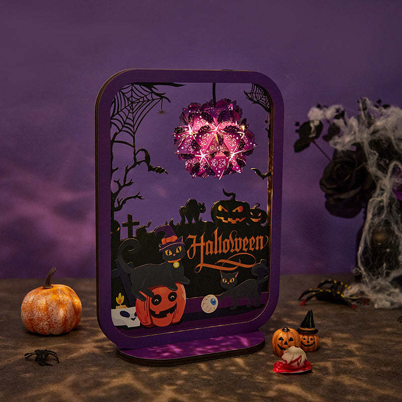3D Paper Sculpture Night Light Fall Halloween Gifts for Kids and Adults Great Decor Light in Bedroom Living Room - soufeelus