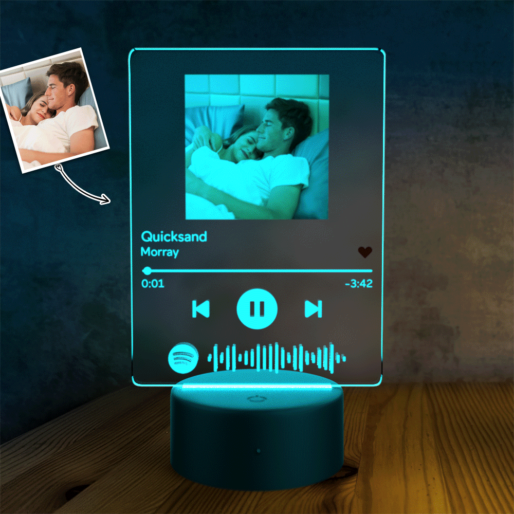 Custom Spotify Acrylic Song Poster Led Light Valentines Day Gift - soufeelus