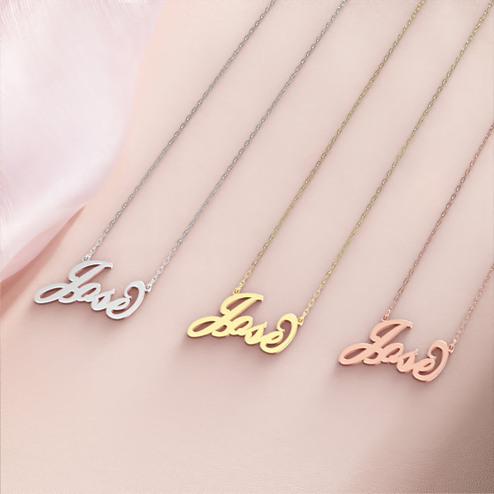 Jose Name Necklace 14k Gold Plated Silver Custom Necklace, Personalized Gifts For Her detail