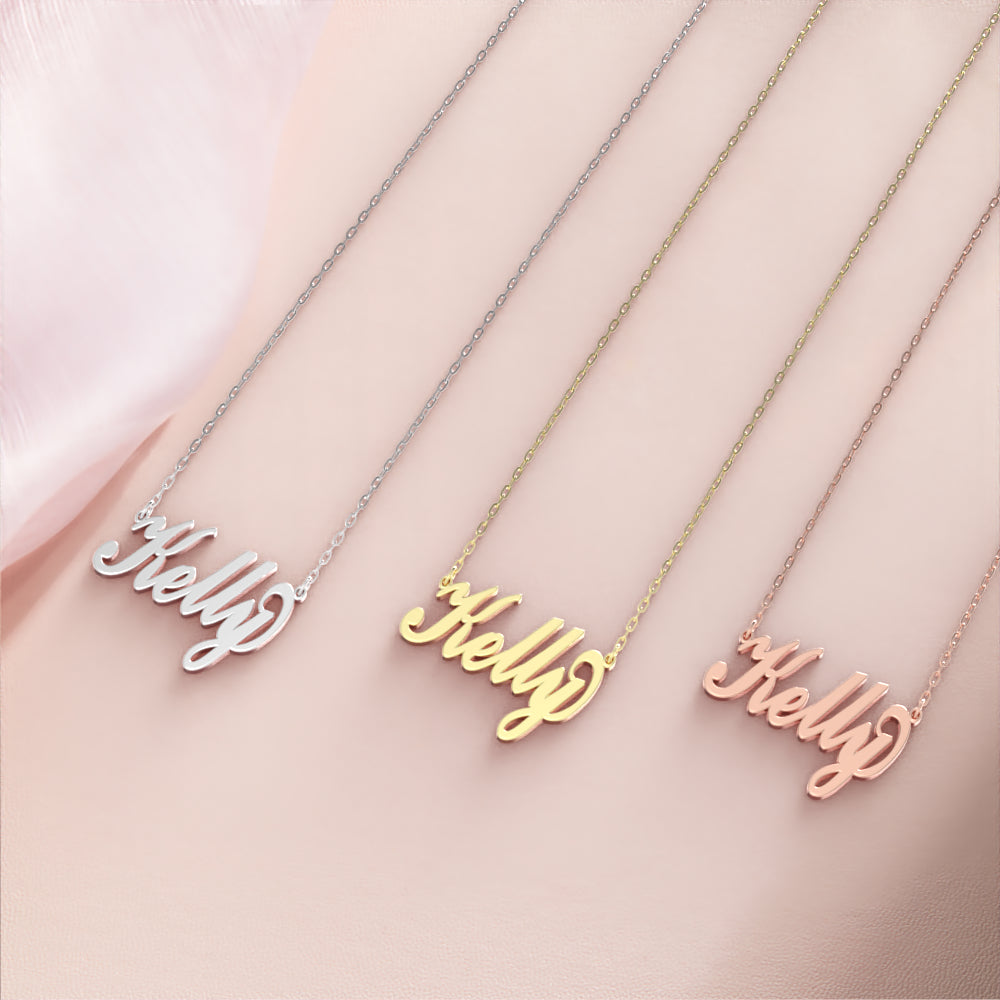 Kelly Name Necklace 14k Gold Plated Silver Custom Necklace, Personalized Gifts For Her detail