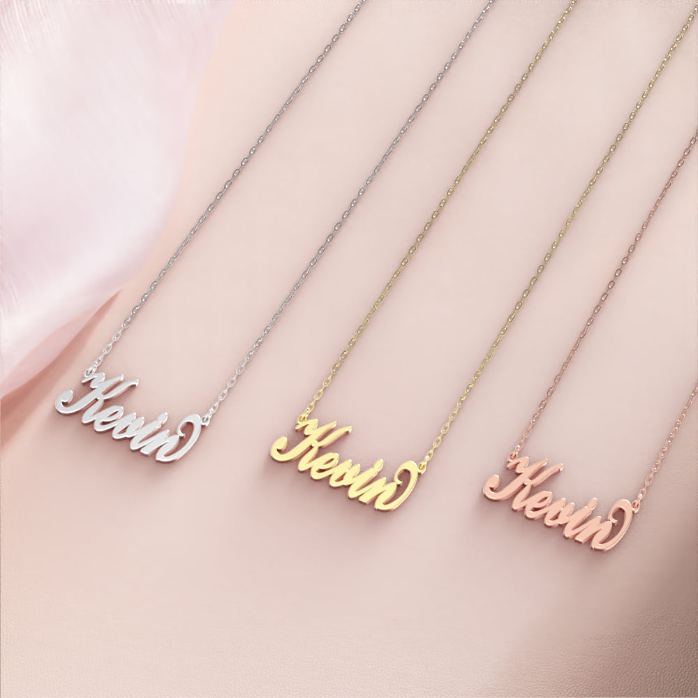 Kevin Name Necklace 14k Gold Plated Silver Custom Necklace, Personalized Gifts For Her detail
