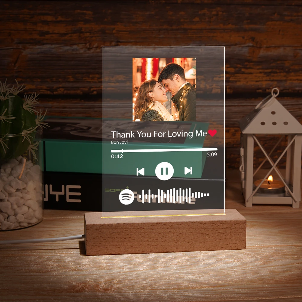 Scannable Custom Spotify Code Acrylic Music Plaque Gifts For Family 4.7in*6.3in (12*16cm)