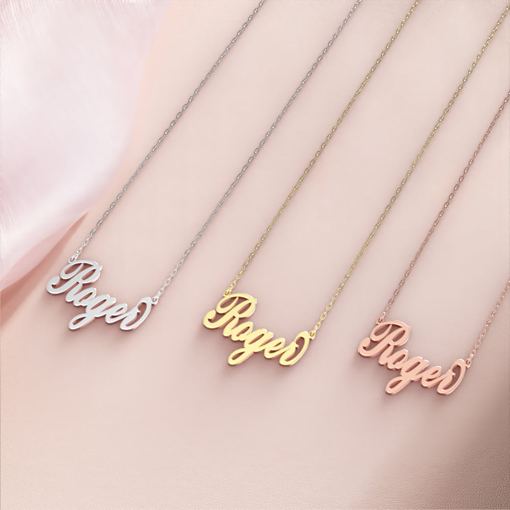 Roger Name Necklace Anti-oxidation Silver Custom Necklace, Personalized Gifts For Her