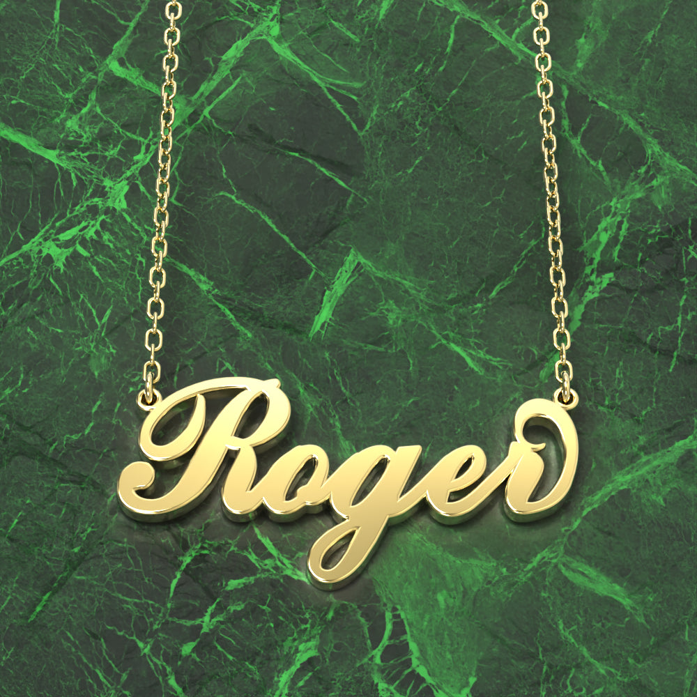 Roger Name Necklace Anti-oxidation Silver Custom Necklace, Personalized Gifts For Her detail