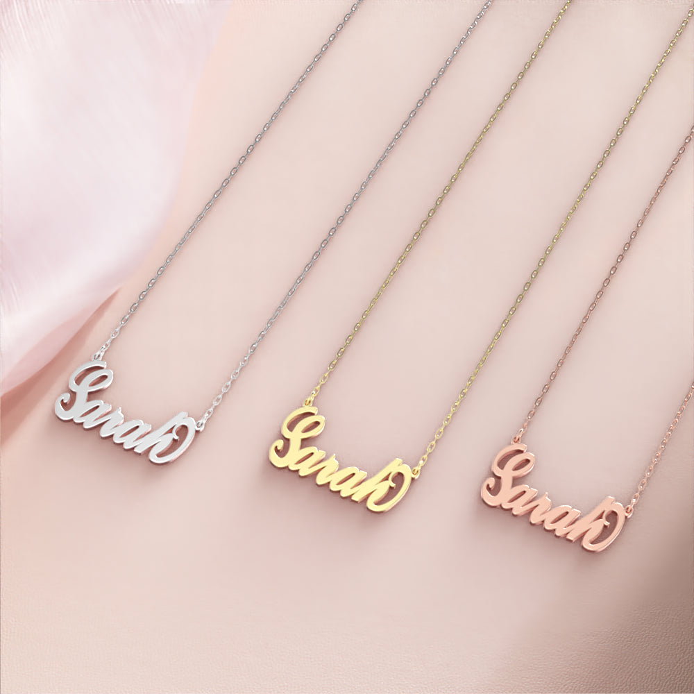 Sarah Name Necklace Anti-oxidation Silver Custom Necklace, Personalized Gifts For Her