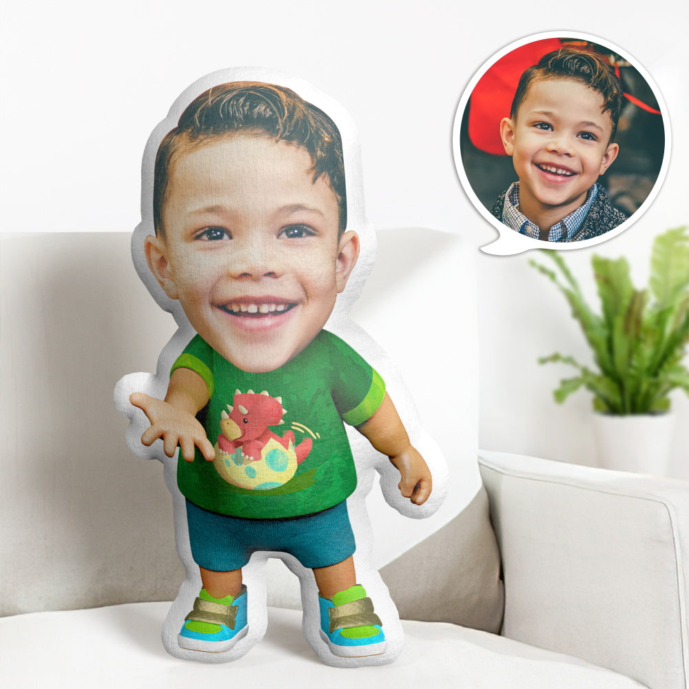 Custom Face Minime Throw Pillow Personalised Cocomelon Minime Throw Pillow Little Boy in Green - soufeeluk