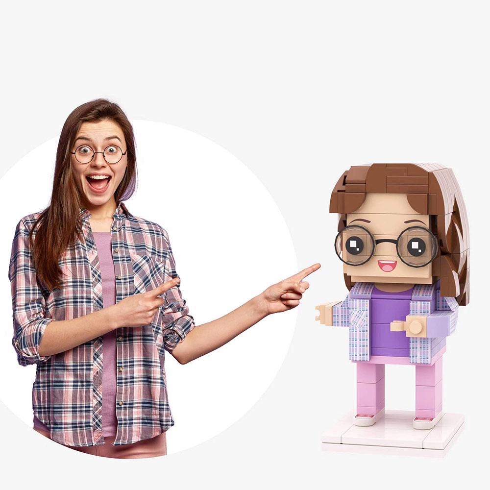 Full Body Customizable 1 Person Custom Block Heads Perfect Gift For Girlfriend (Not Assembled) - soufeeluk