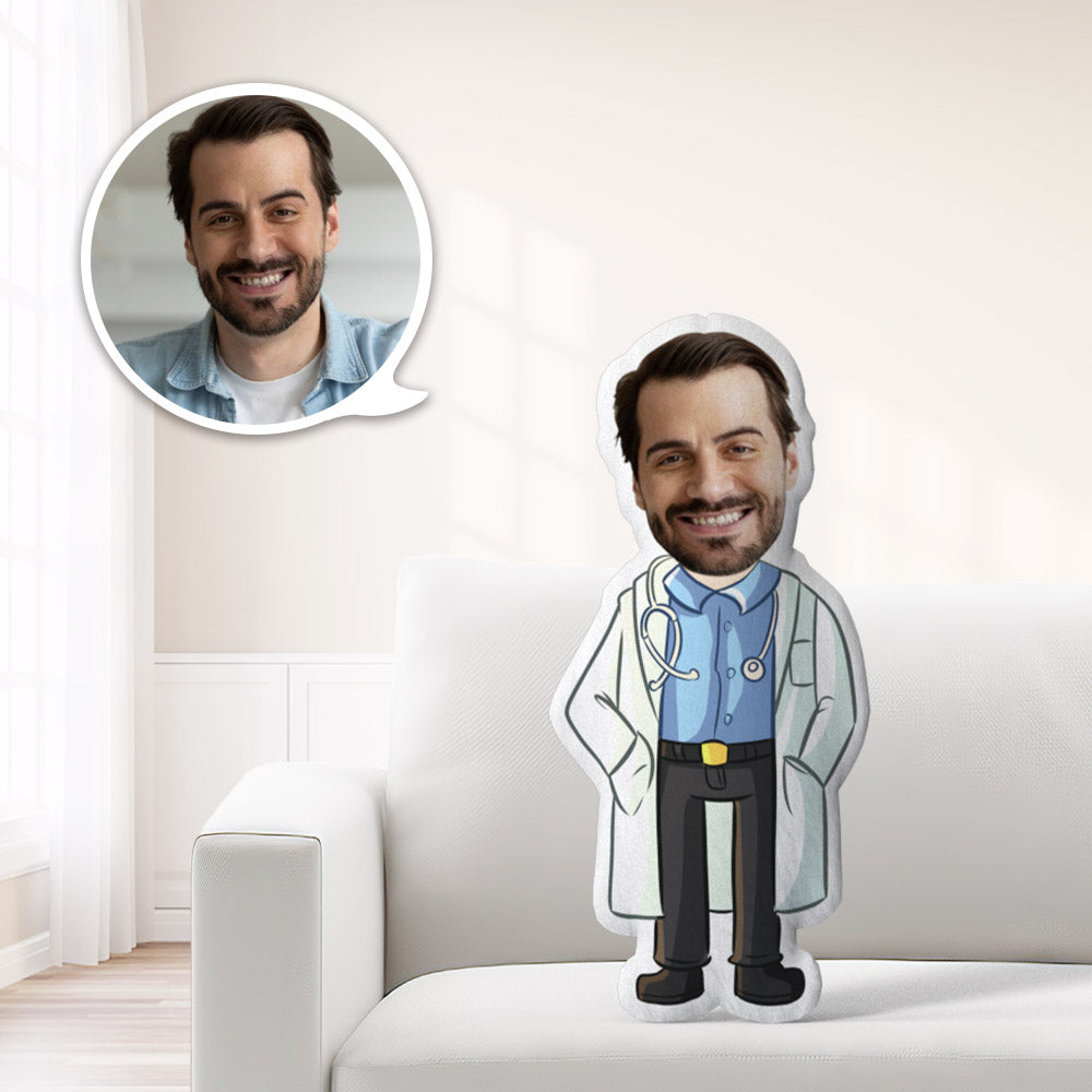 Custom Doctor With Stethoscope Minime Throw Pillow Unique Personalised Minime Throw Pillow Give Your Lover The Most Meaningful Gift - soufeeluk