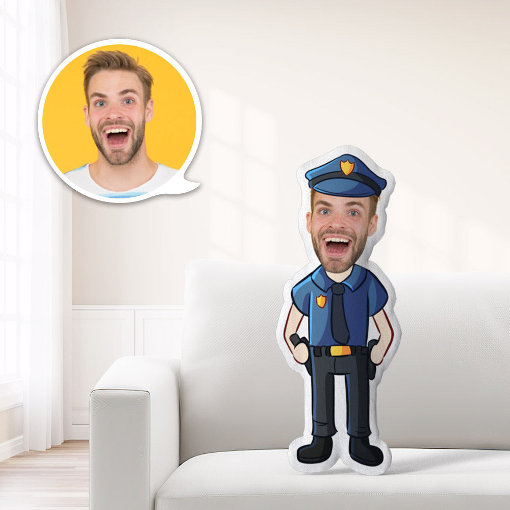 Custom Policeman with Baton Minime Throw Pillow Unique Personalised Minime Throw Pillow Give Your Lover The Most Meaningful Gift - soufeeluk