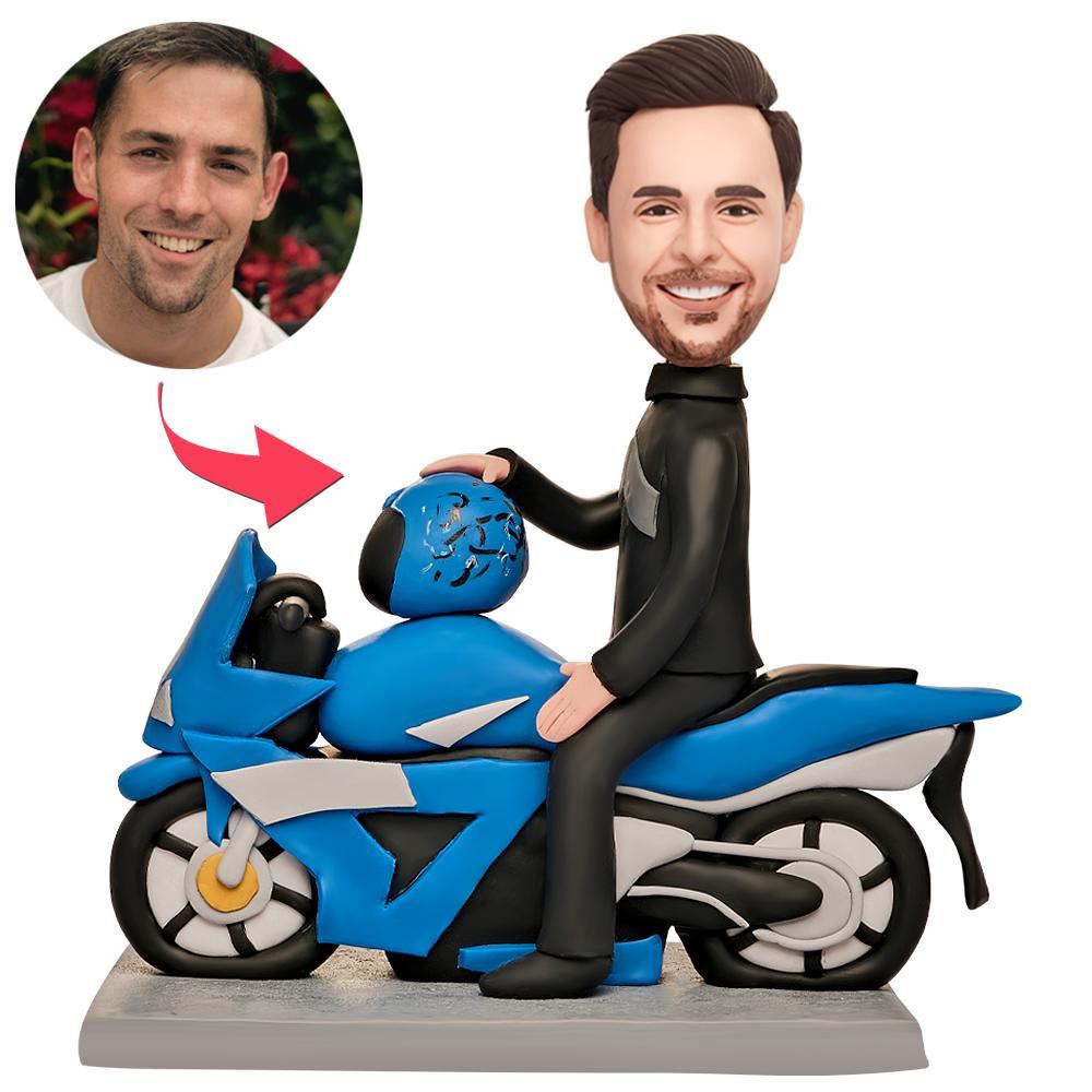 Men's Motorcycle Custom Bobblehead With Engraved Text - soufeeluk