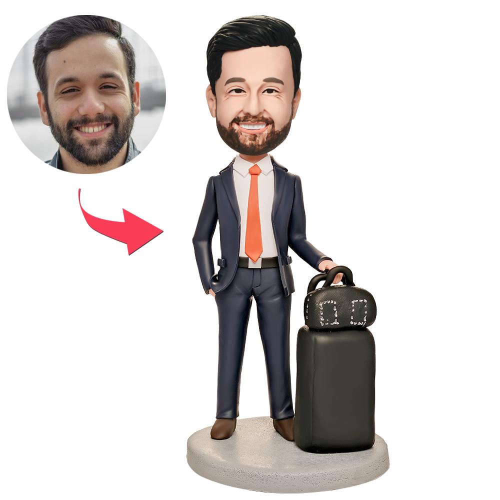 World Traveler Executive Custom Bobblehead With Engraved Text - soufeeluk