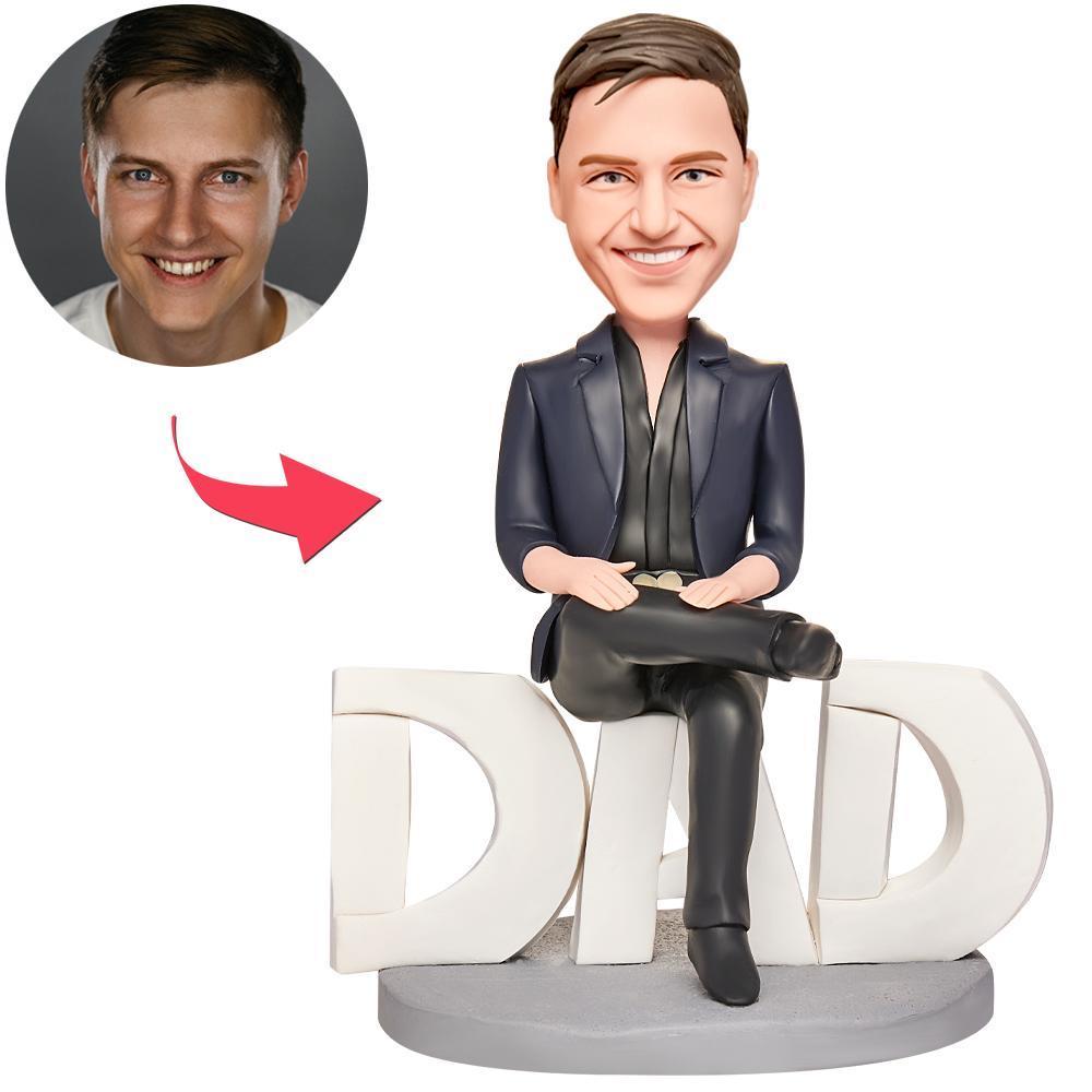 Father's Day Gift Domineering Dad Custom Bobblehead with Engraved Text - soufeeluk