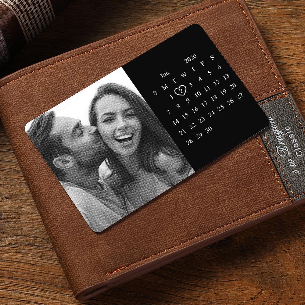 Custom Photo Calendar Wallet Insert Card Anniversary Gift - soufeeluk