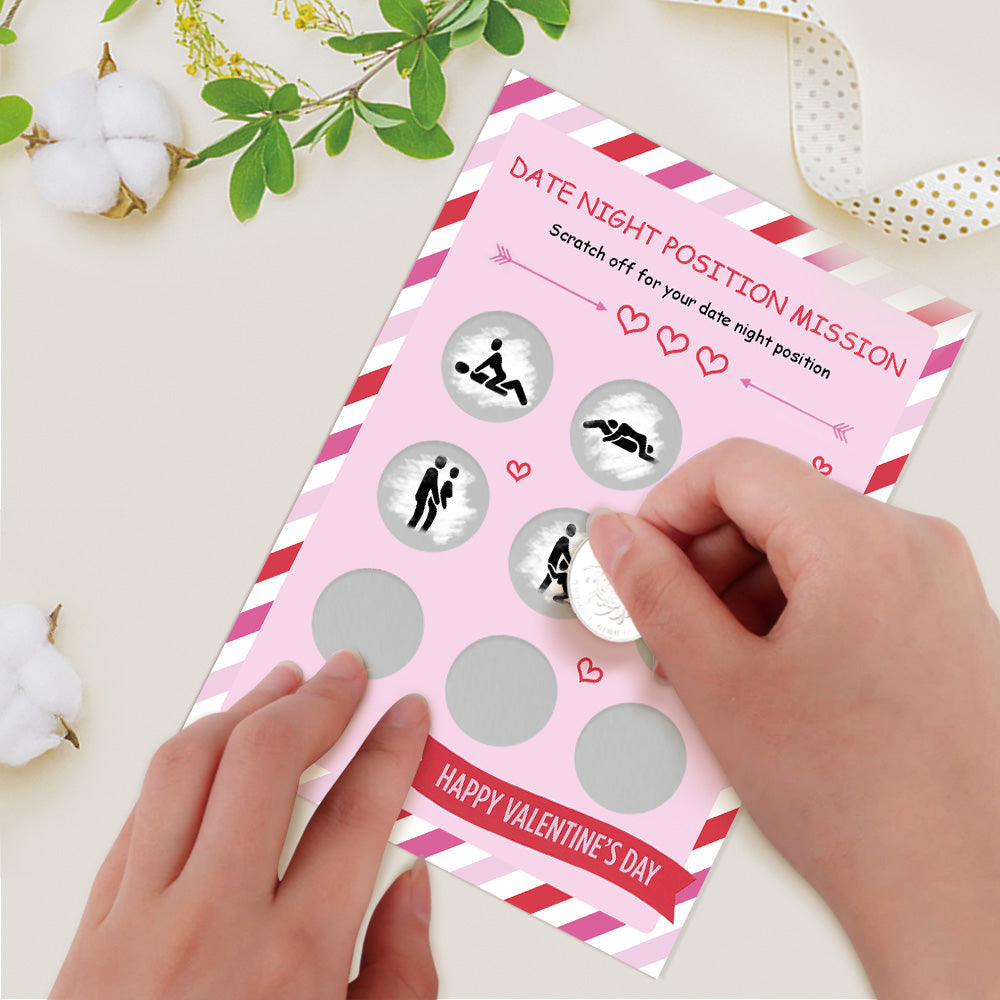 Valentine's Day Date Night Naughty Scratch Card Surprise Funny Position Scratch off Card - soufeeluk
