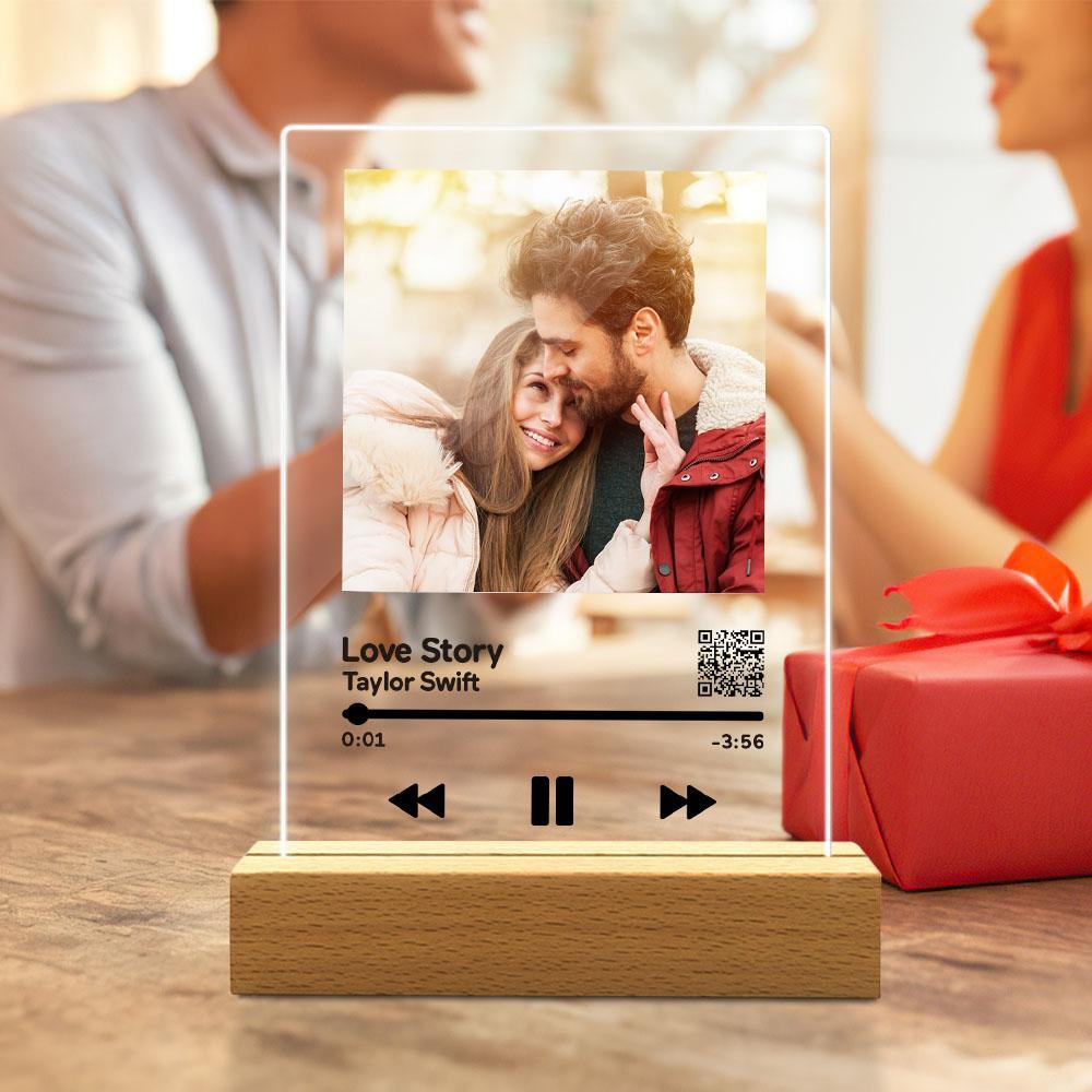 Personalised Video Plaque Scannable QR Code Customized Video and Photo Plaque Valentine's Day Gift