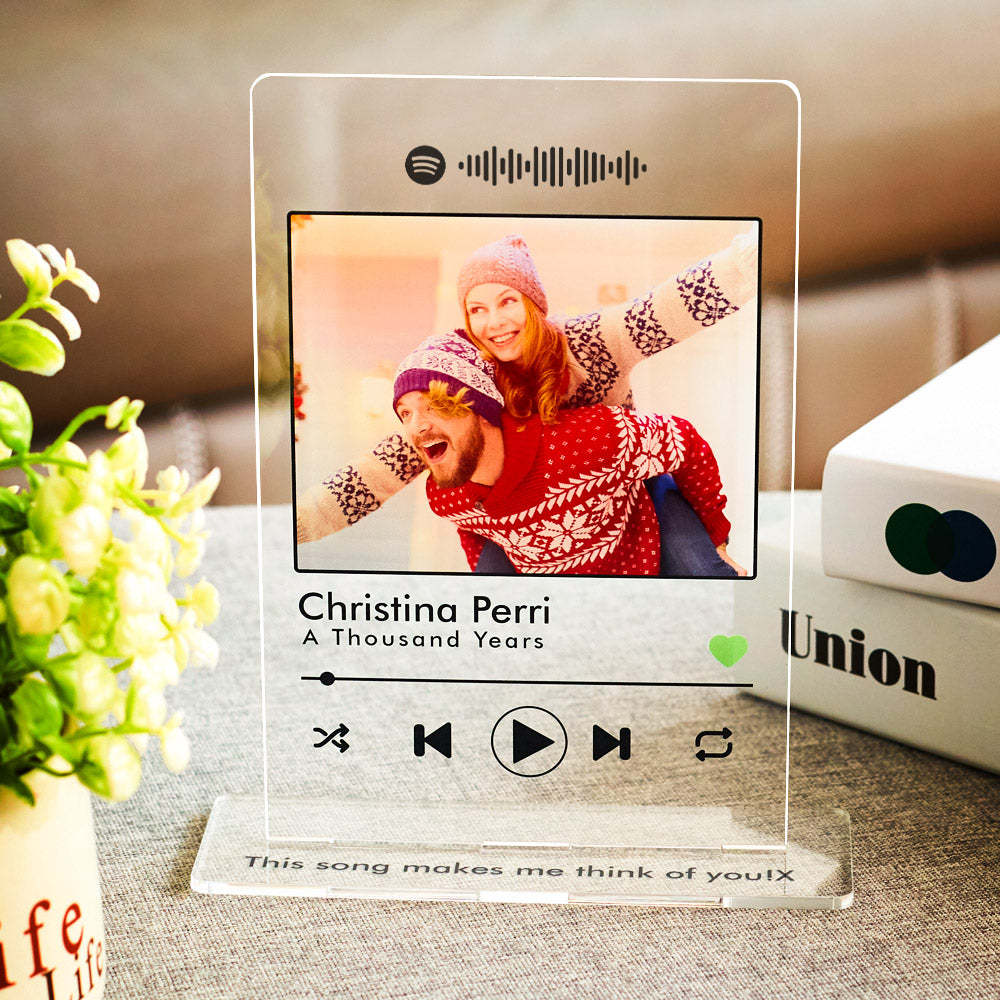 Scannable Custom Ornament Spotify Code Photo Engraved Music Gifts - soufeeluk