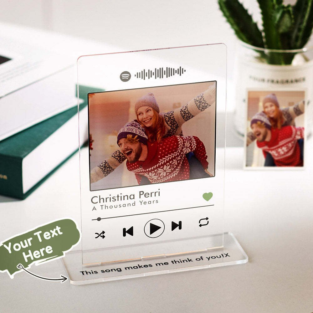 Scannable Custom Ornament Spotify Code Photo Engraved Music Gifts - soufeeluk