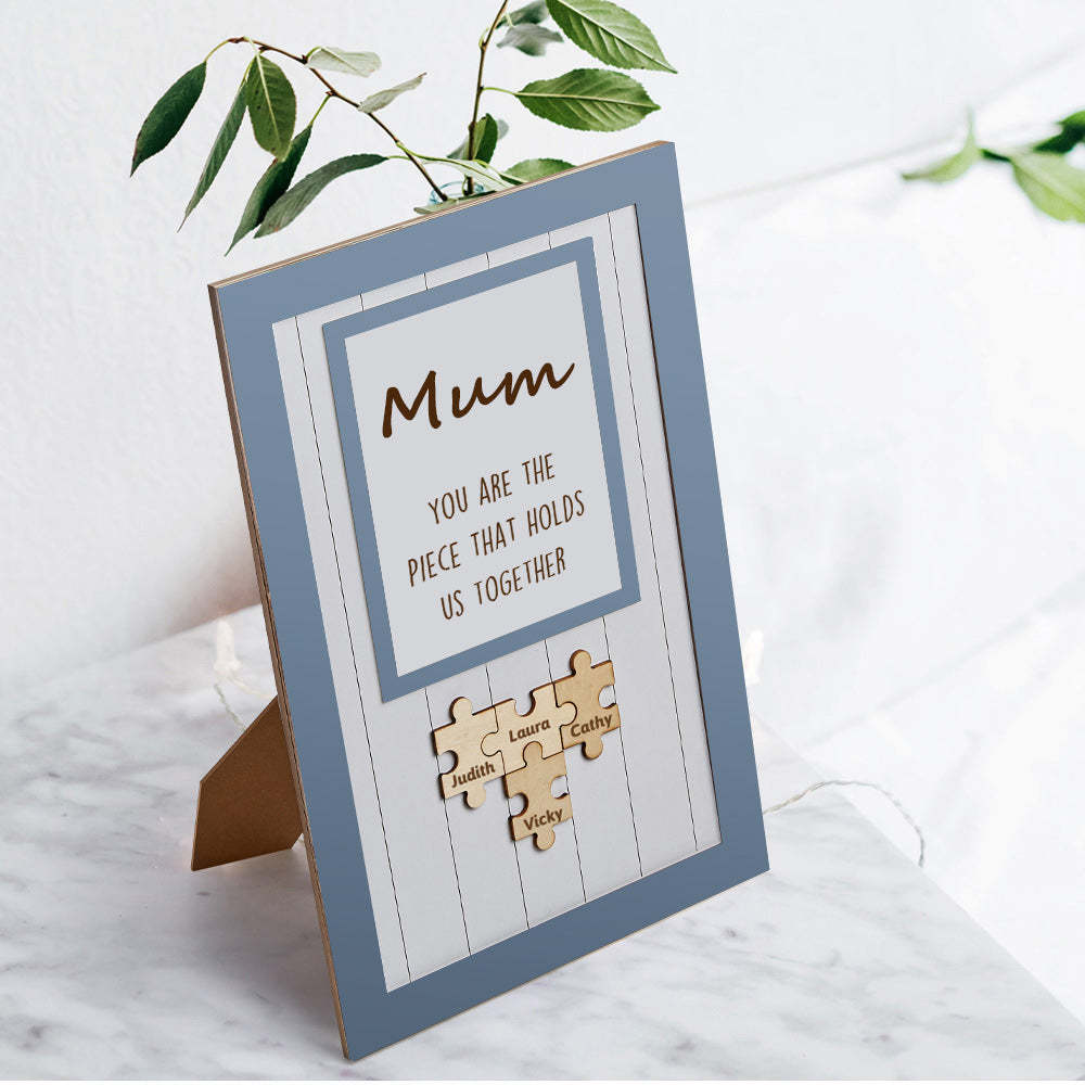 Mom Piece That Holds Us Together Box Frame Mum Puzzle Sign Gift for Mum