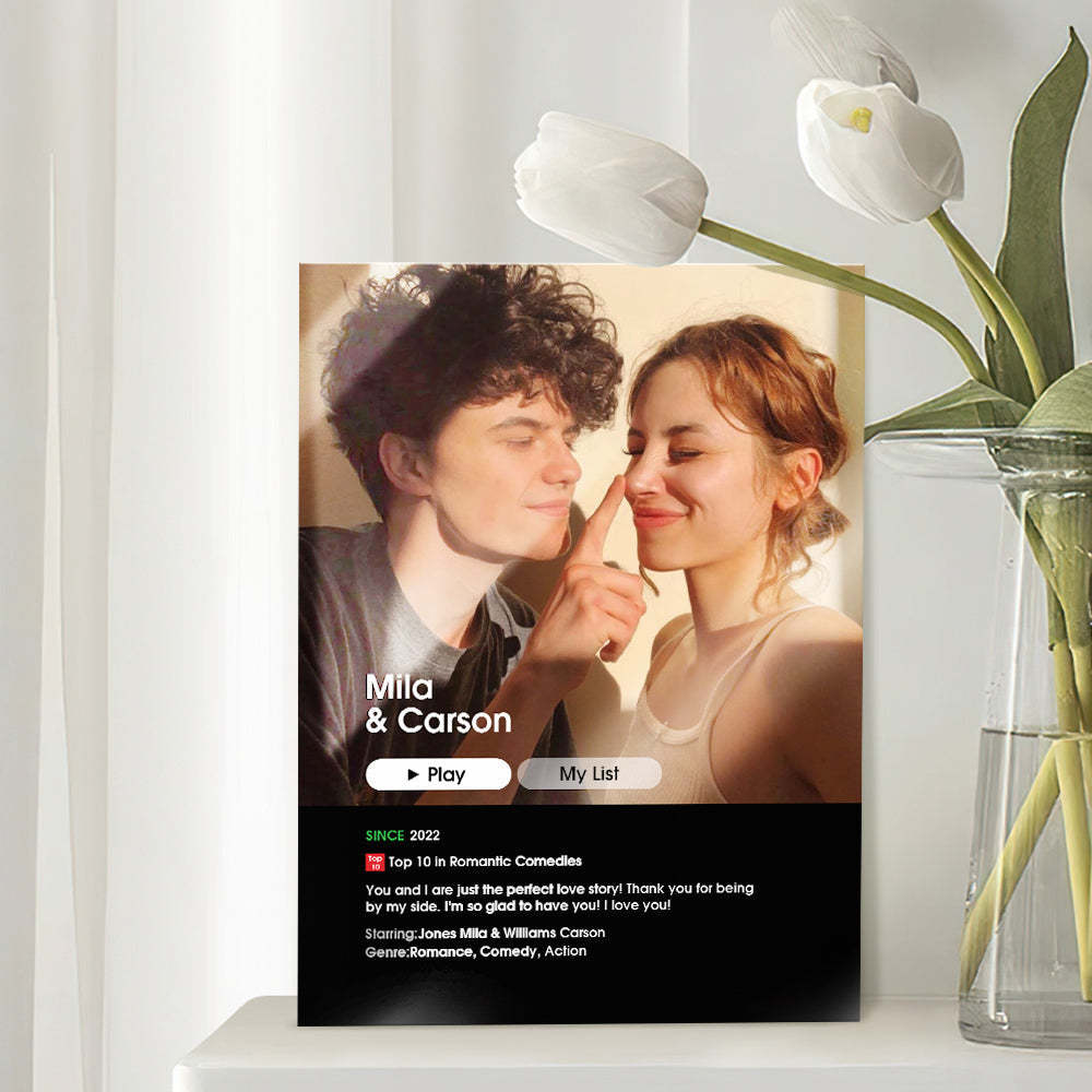Anniversary Gift Custom Love Movie Poster Plaque for Her - soufeeluk