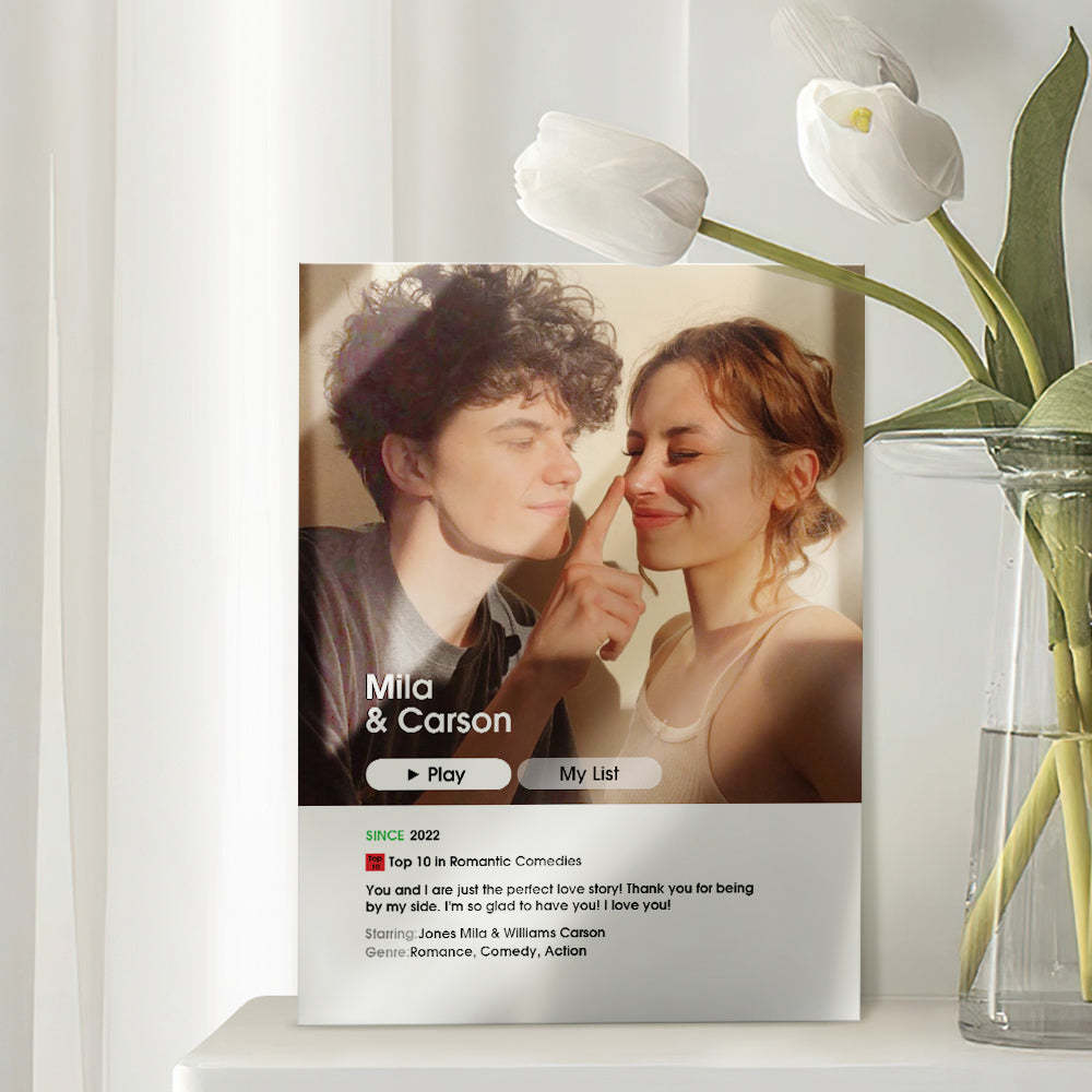 Anniversary Gift Custom Love Movie Poster Plaque for Her - soufeeluk