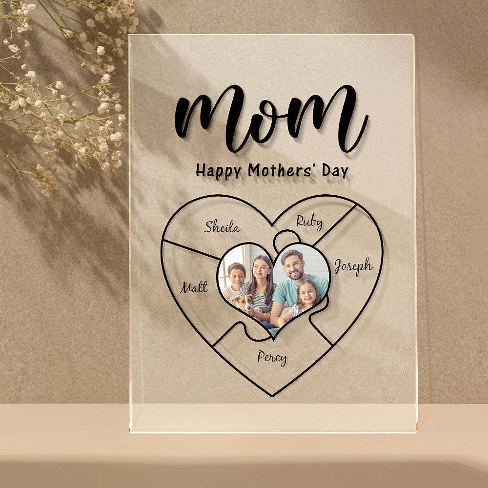 Engraved Name Plaque For Mother's Day Custom Photo Keychain Best NightLight Gift For Mom - soufeeluk