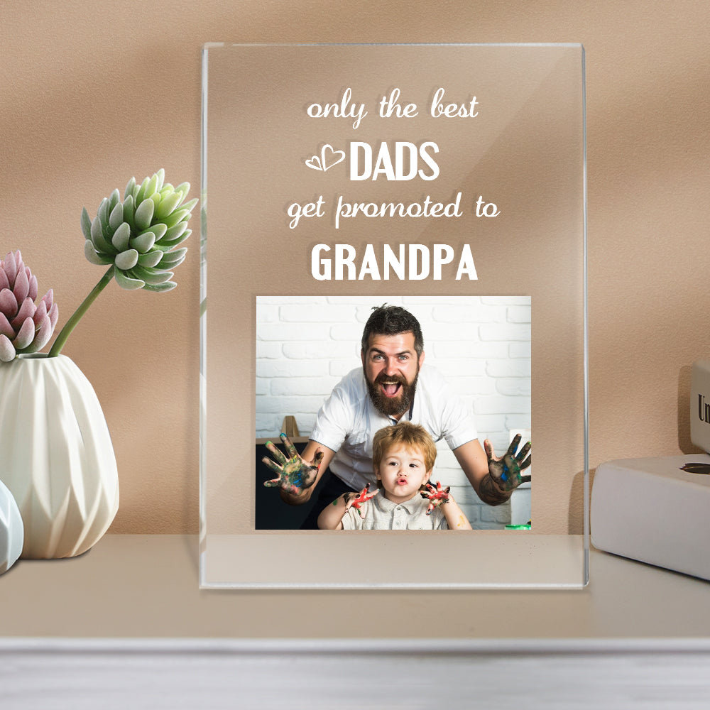 Father's Day Gift Custom Name Night Light Only the Best Dads Get Promoted to Grandpa - soufeeluk
