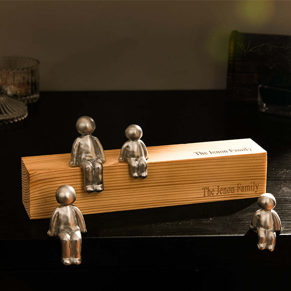 Custom Engraved Family Combination Metal Sculpture Figurines Anniversary Gift - soufeeluk