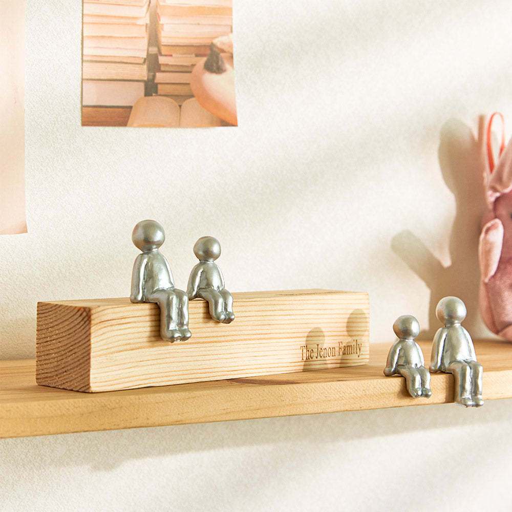 Custom Engraved Family Combination Metal Sculpture Figurines Anniversary Gift - soufeeluk