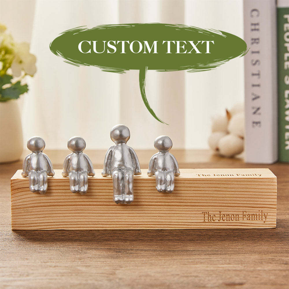 Custom Engraved Family Combination Metal Sculpture Figurines Anniversary Gift - soufeeluk