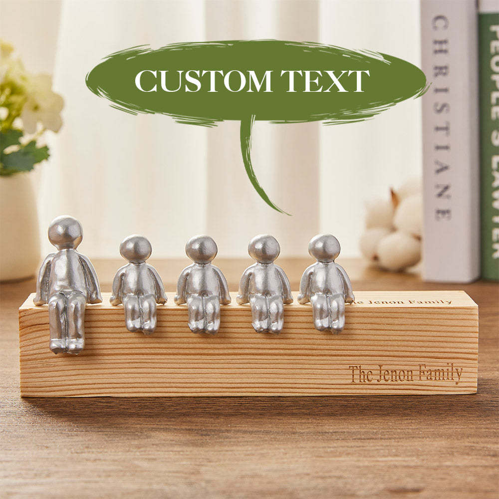 Custom Engraved Family Combination Metal Sculpture Figurines Anniversary Gift - soufeeluk