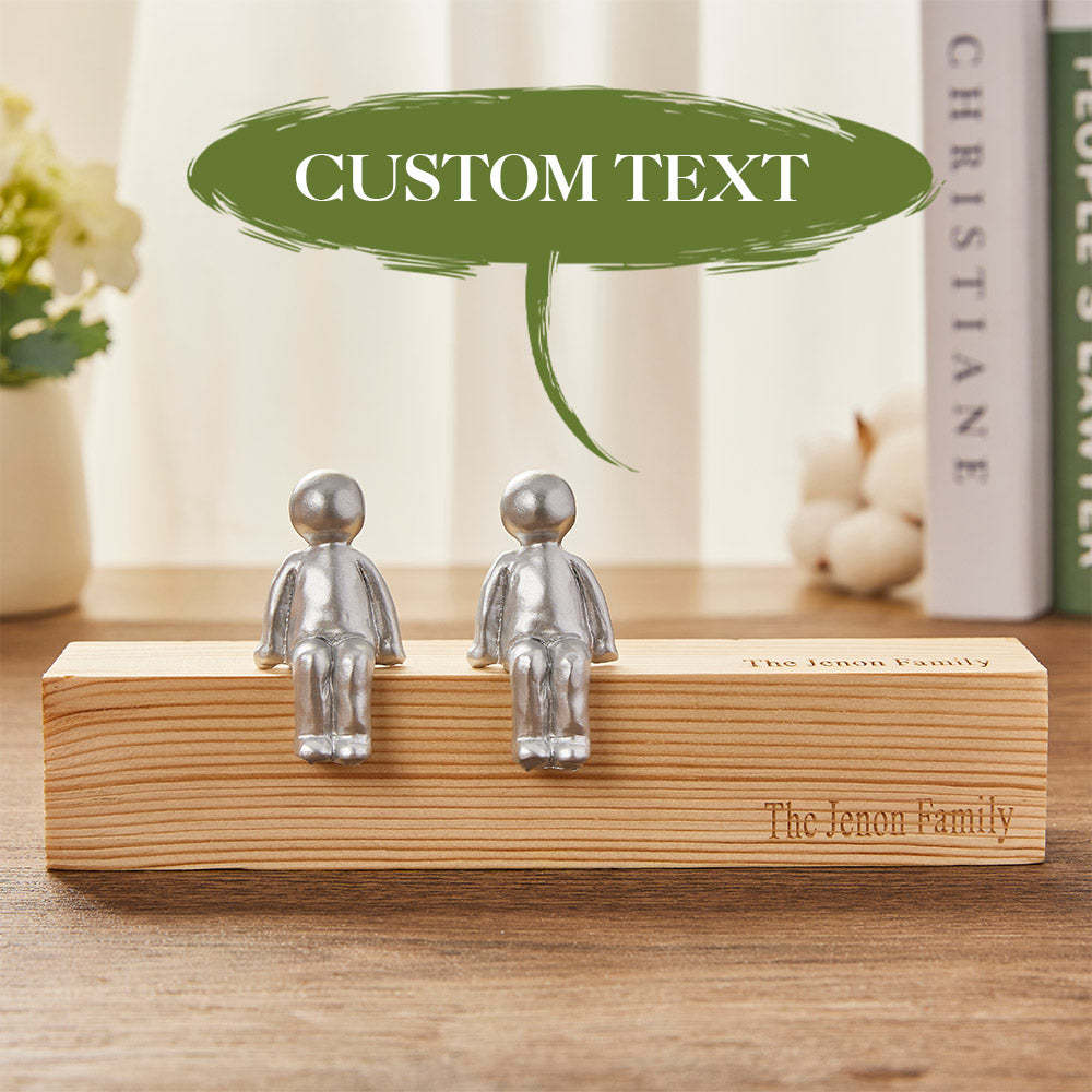 Custom Engraved Family Combination Metal Sculpture Figurines Anniversary Gift - soufeeluk