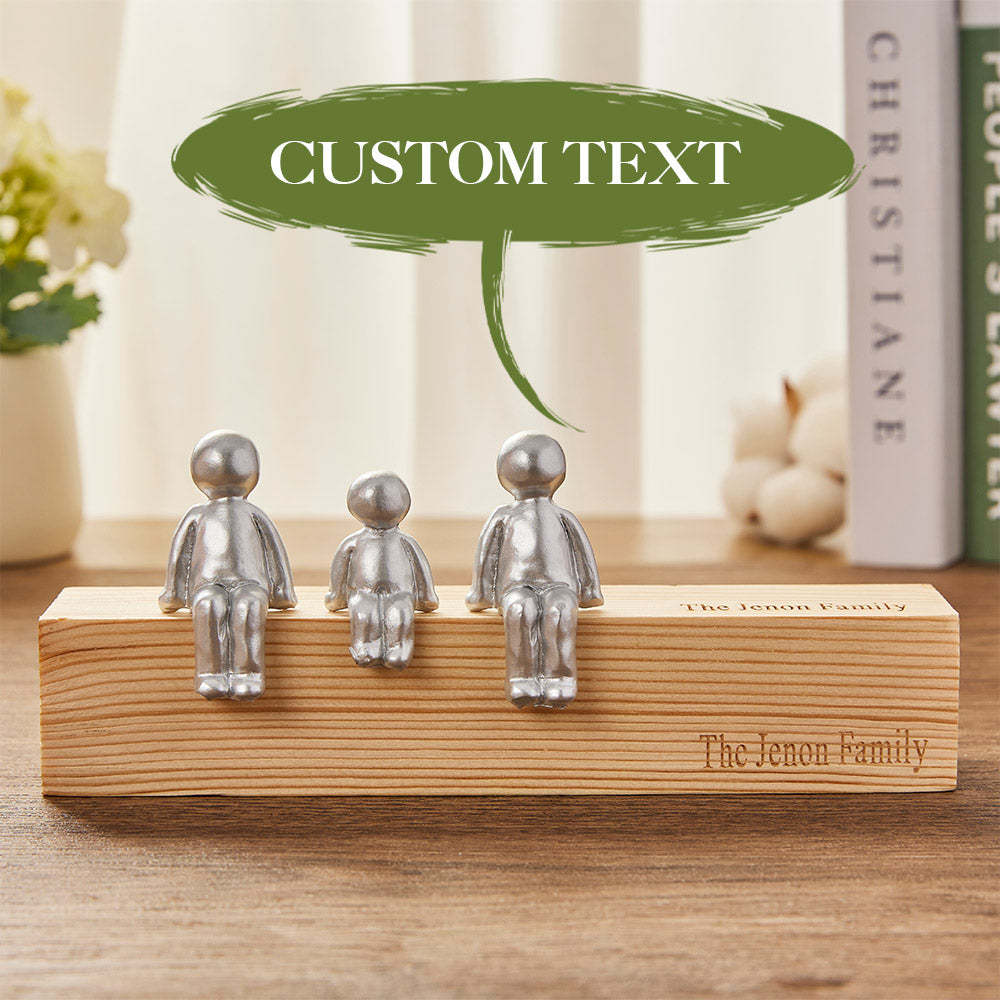 Custom Engraved Family Combination Metal Sculpture Figurines Anniversary Gift - soufeeluk