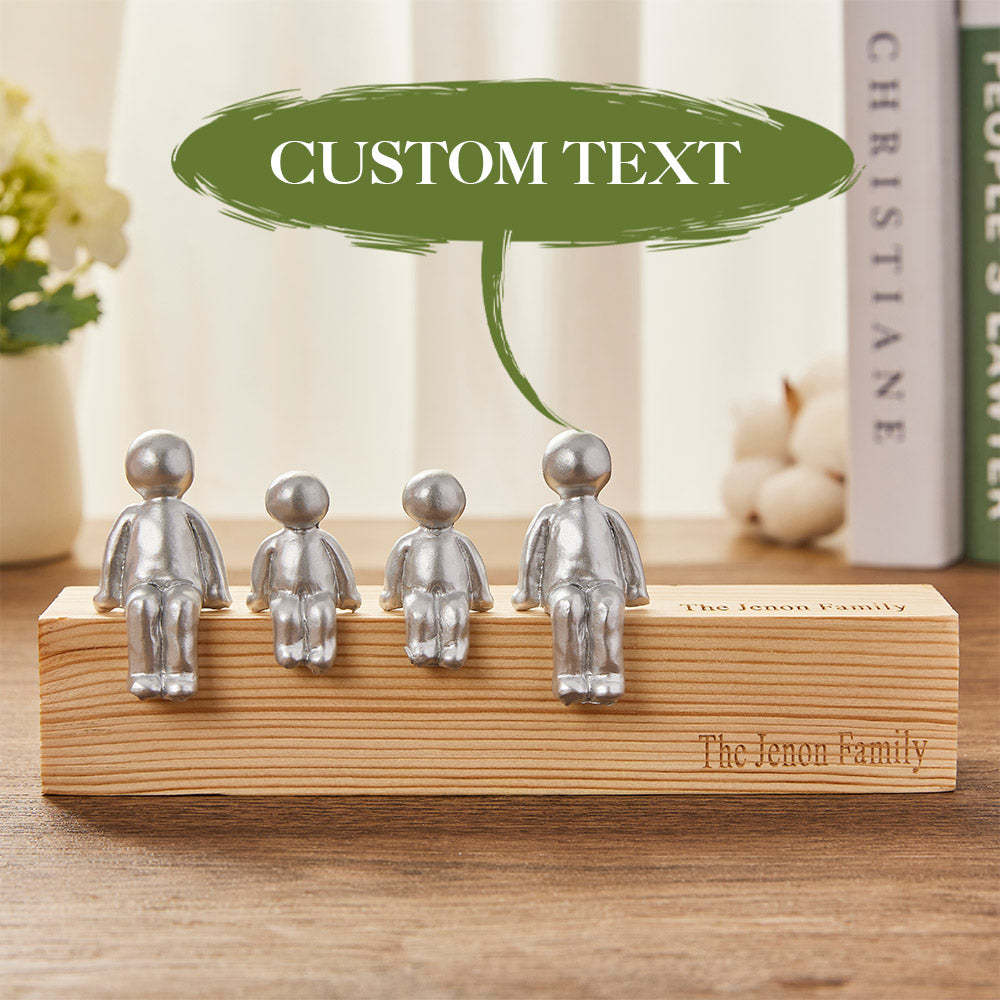 Custom Engraved Family Combination Metal Sculpture Figurines Anniversary Gift - soufeeluk