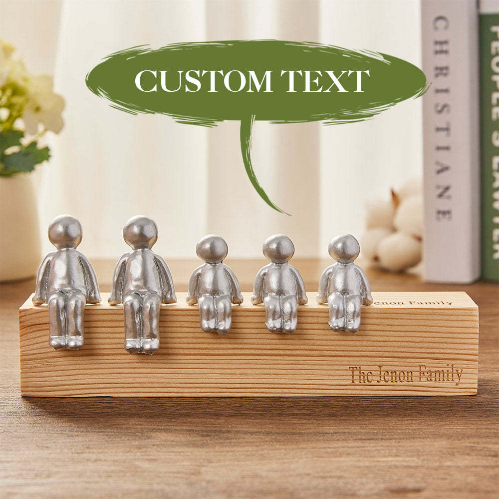 Custom Engraved Family Combination Metal Sculpture Figurines Anniversary Gift - soufeeluk