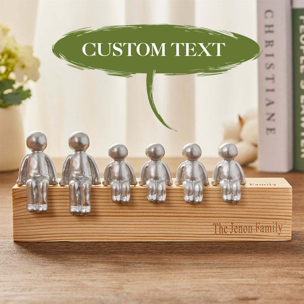 Custom Engraved Family Combination Metal Sculpture Figurines Anniversary Gift - soufeeluk