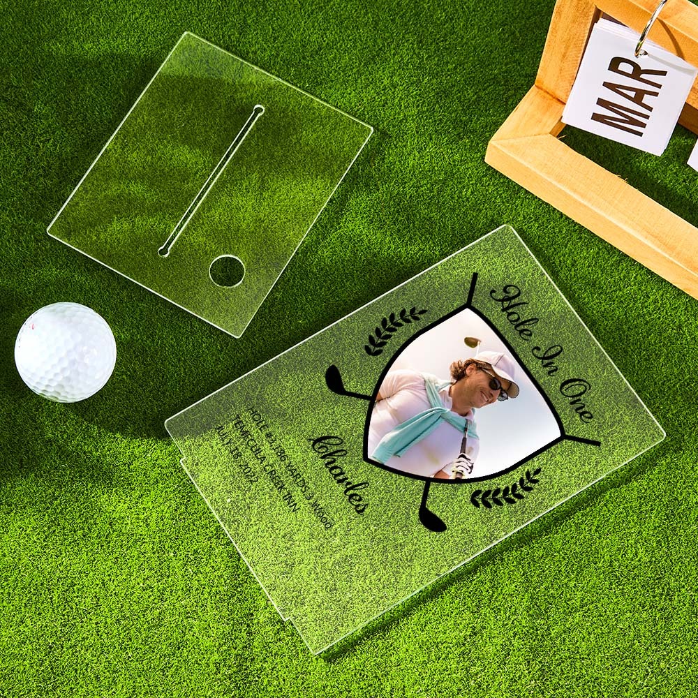 Personalised Photo Acrylic Golf Plaque Custom Golf Ball Display Award Trophy Gifts for Golf Lover - soufeeluk